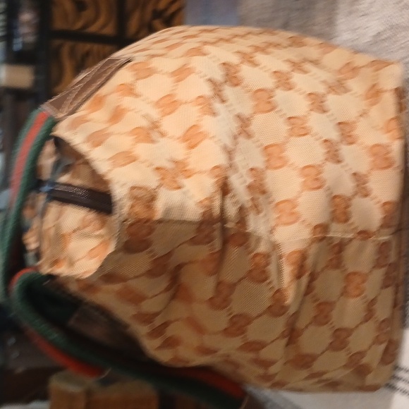 Authentic Gucci Web Sherry Line Tote Bag GG  Anvas Leather - Picture 5 of 16